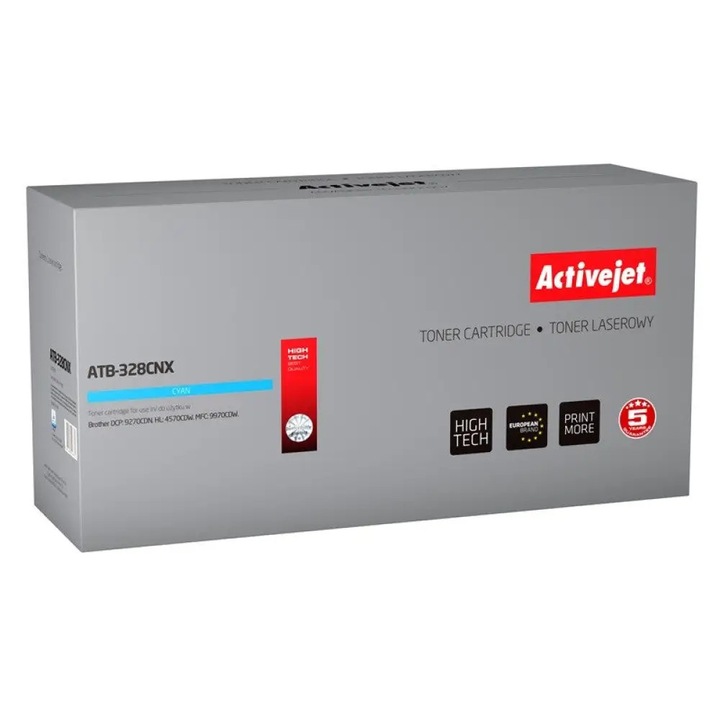 Toner ActiveJet ATB-328CNX, compatibil Brother DCP-9270CDN/HL-4570CDW/MFC-9970CDW, 6000 pagini, cyan