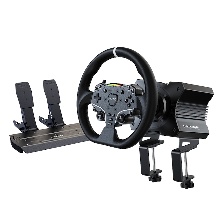 Комплект за игри - база R5 + волан ES + педали SRP-Lite + скоба за маса Moza Racing R5 RS20 (PC)