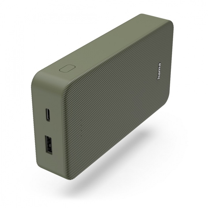 HAMA külső akkumulátor "Color 20", 20000 mAh, 2 kimenet: USB-C, USB-A, zöld