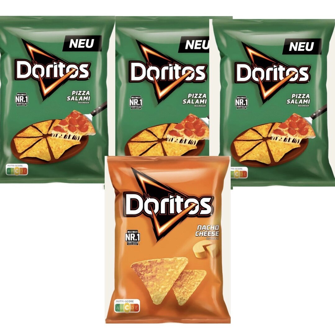 Set 4 Produse 3 x Tortilla Chips Doritos pizza salami + 1x Tortilla