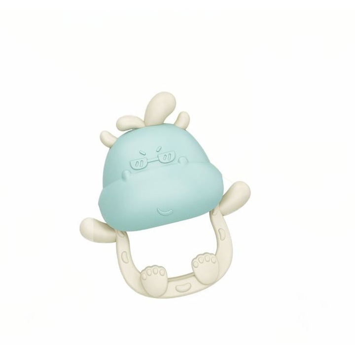 Fogzásgátló játék, Szilikon/Műanyag, Csörgővel, Többszínű