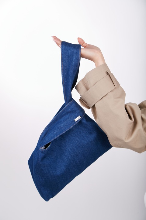 Geanta dama, Stefanett, Bumbac, Albastru