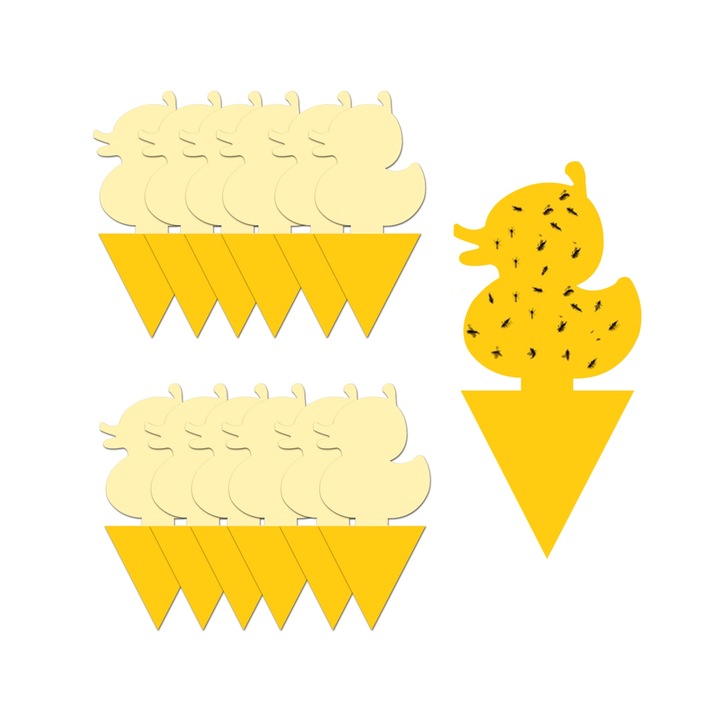 Capcane lipicioase insecte, set, forma rata, 12 bucati