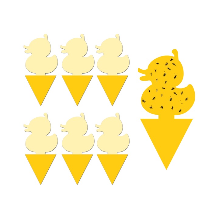 Capcane lipicioase insecte, set 6 bucati, forma rata