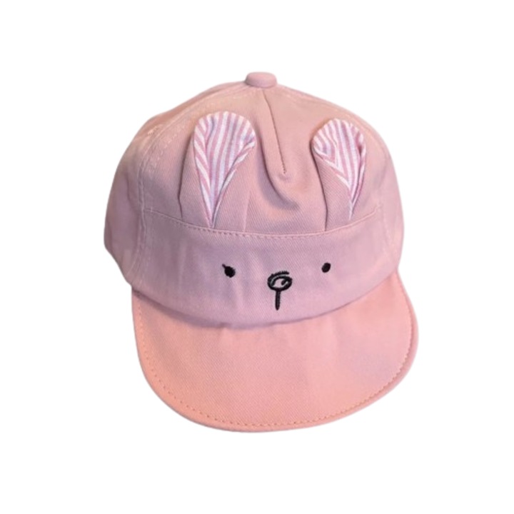 Sapca pentru copii, Iepuras, Roz - Crem, Reglabila