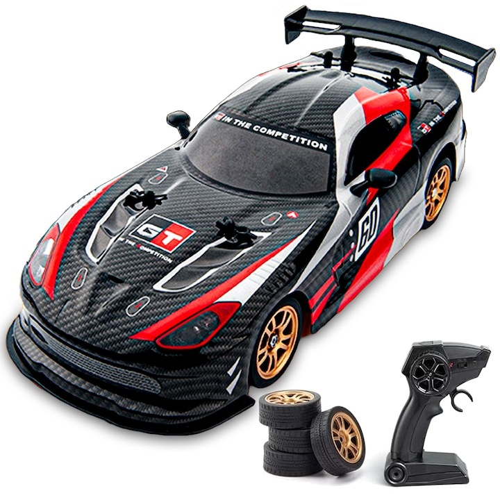 Дистанционно управление RC Car Drifting Car 1:16 Мащаб 360 Въртене Сменяеми гуми Дрифтинг Спортни състезателни играчки Коли за възрастни Момчета Момичета Деца Подарък 1:16 WALALLA Черен