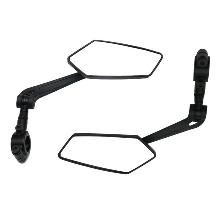 Set 2 Oglinzi Bicicleta, Edibazzar, Plastic, Reglabile 360°, 15x6 cm, Negru, Accesorii Practice pentru Siguranta si Vizibilitate