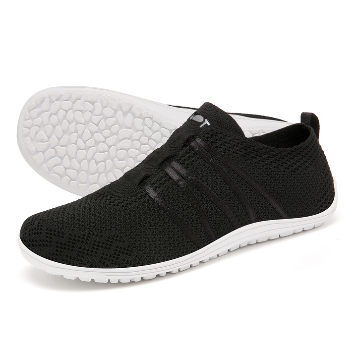 Pantofi sport pentru barbati, textil, cu slip-on, Negru
