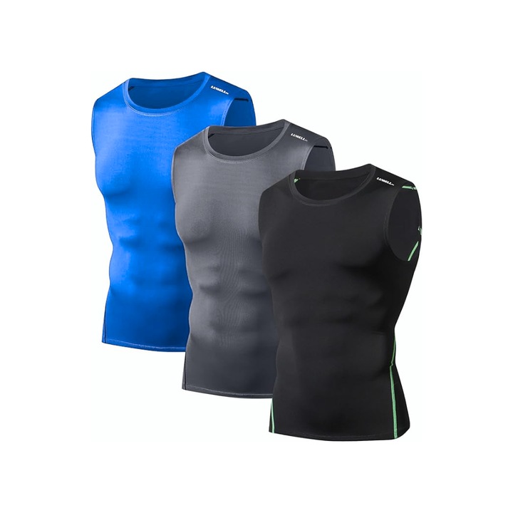 Maiouri Compresive pentru Barbati, LUWELL PRO, Uscare rapida, pentru Antrenament, Baschet, Sala sport, Fitness, Aerobic, Set 3 bucati, Multicolor, Multicolor, S
