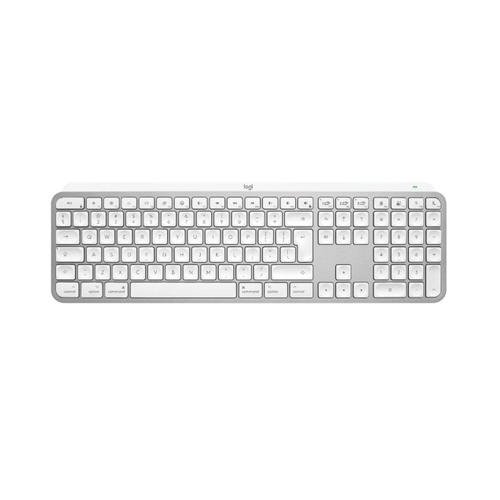 Клавиатура Logitech, MX Keys S for Mac, Wireless/Bluetooth, 430 x 132 x 20 мм, Сив