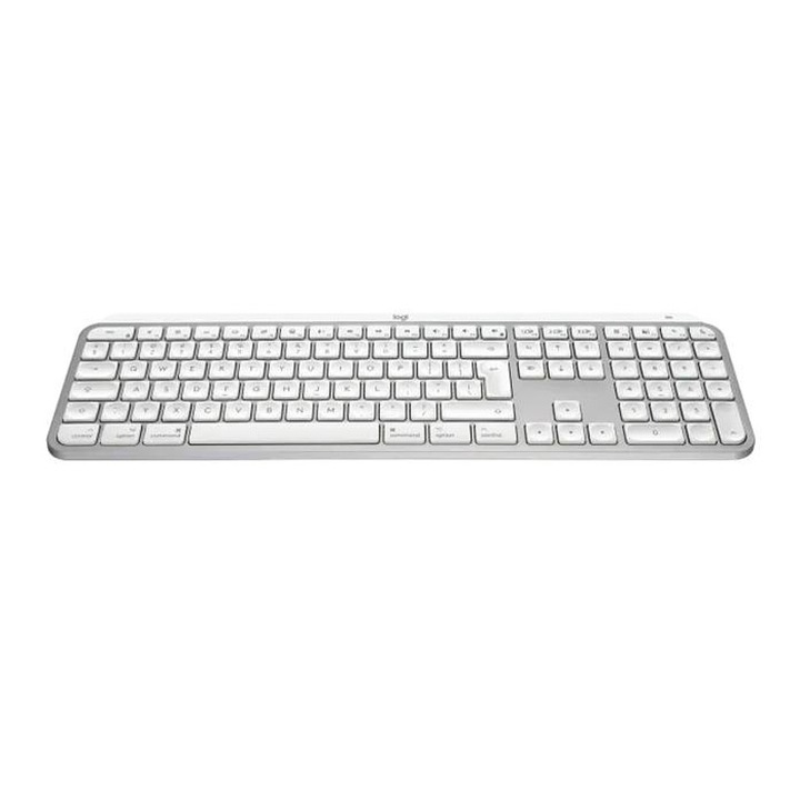 Клавиатура Logitech, MX Keys S for Mac, Wireless/Bluetooth, 430 x 132 x 20 мм, Сив