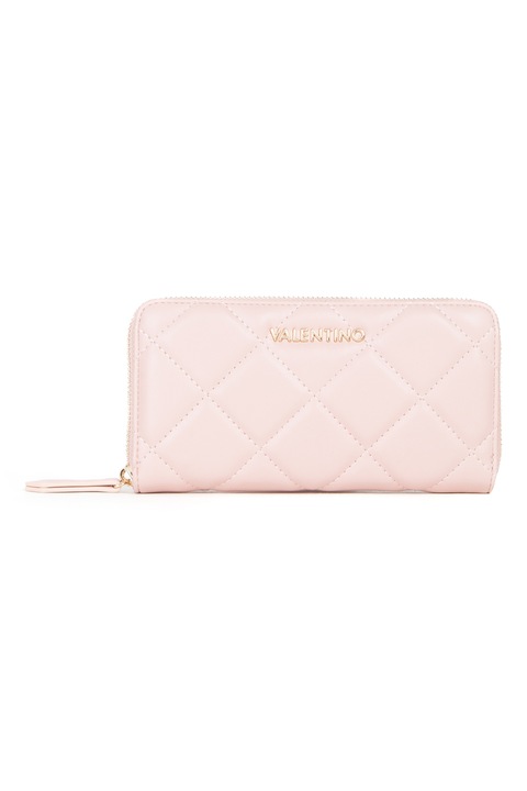 Valentino Bags, Portofel matlasat cu fermoar Ocarina, Roz pal