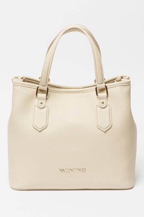 Valentino Bags, Geanta shopper din piele ecologica Brixton, Alb fildes