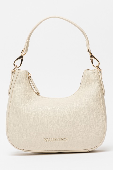 Valentino Bags, Geanta de piele ecologica cu bareta de umar Brixton, Alb fildes