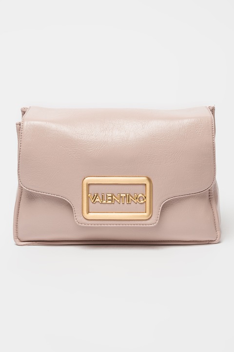 Valentino Bags, Чанта за рамо от еко кожа с отделяща се презрамка с лого, Бледо розово