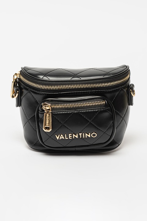 Valentino Bags, Nur keresztpántos műbőr táska steppelt dizájnnal, Fekete