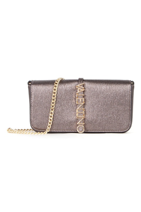 Valentino Bags, Geanta crossbody cu aplicatie logo metalica Materia, Bronz