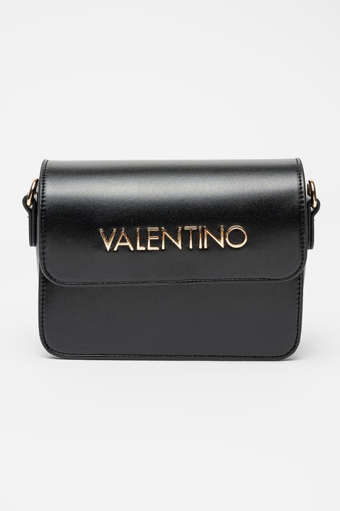 Valentino Bags, Nammos műbőr válltáska fémlogóval, Fekete