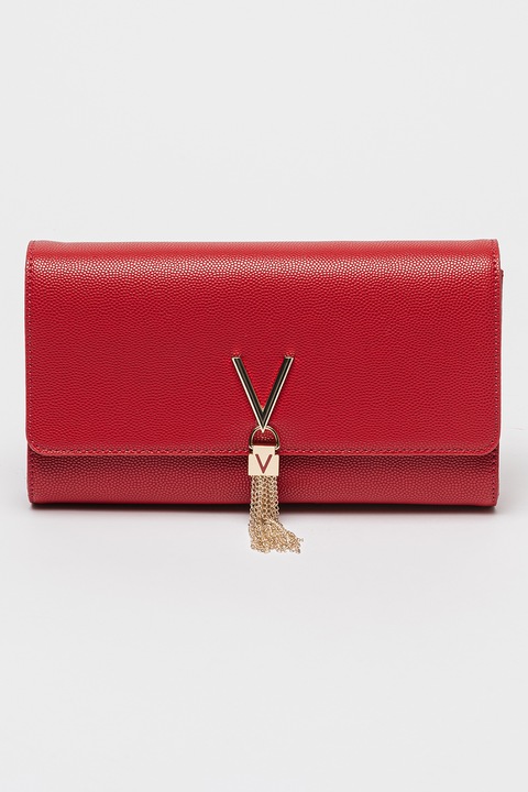 Valentino Bags, Geanta plic cu bareta din lant Divina, Rosu inchis