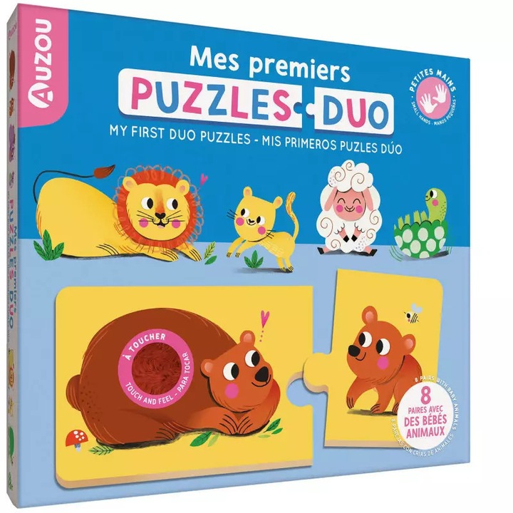 Set puzzle din lemn, Auzou, My first duo puzzles, 1 ani+