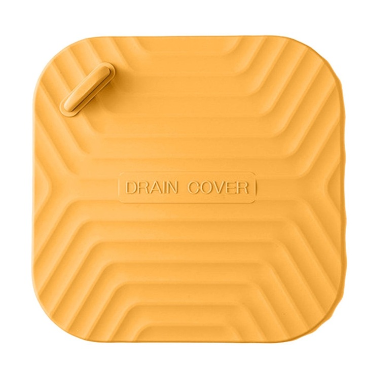 Set 2 capace de scurgere MAOYONG, silicon, antiderapante, 15x15cm, portocaliu