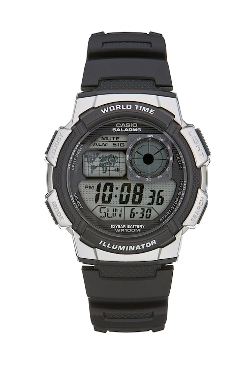 Casio Черен часовник с хронограф, Черен