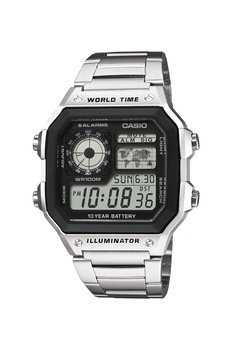 Casio, Ceas cronograf cu display digital, Argintiu Casio, Ceas cronograf cu display digital, Argintiu