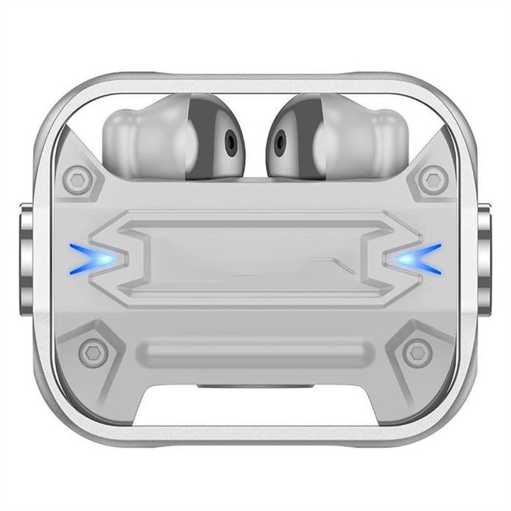 Безжични стерео слушалки за игри, Bluetooth 5.3, RGB светлини, авангарден иновативен дизайн, оптимална производителност, нечувствително забавяне, въртящ се калъф, издръжлива батерия, водоустойчив, бял