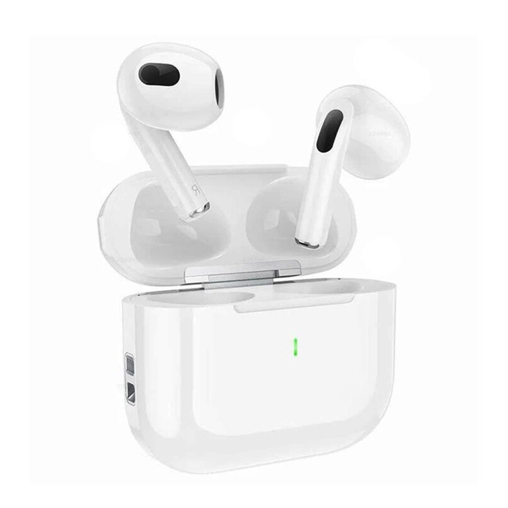 Безжични стерео слушалки, технология за активно шумопотискане, Bluetooth 5.3, високоскоростна връзка, оптимална производителност, издръжлива батерия, бял