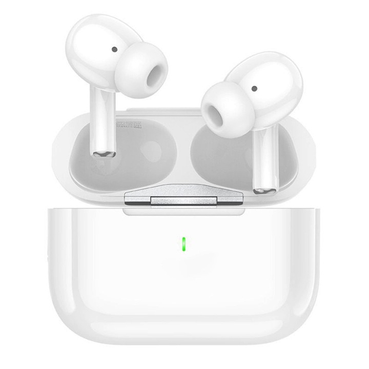 Hi-Fi слушалки за поставяне в ушите, технология за активно шумопотискане, стабилен обхват на Bluetooth 5.3, високоскоростна връзка, оптимална производителност, издръжлива батерия, бял