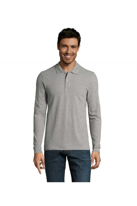 Мъжка блуза, поло, Sol's Perfect Lsl So02087, Сив