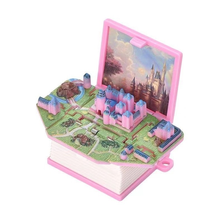 Breloc 3D mini scene, pop-up, Castel Roz