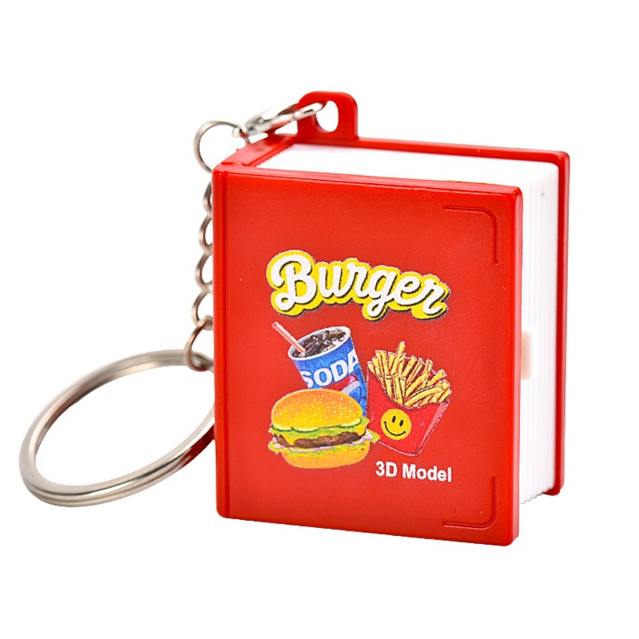 Breloc 3D mini scene, pop-up, hamburger