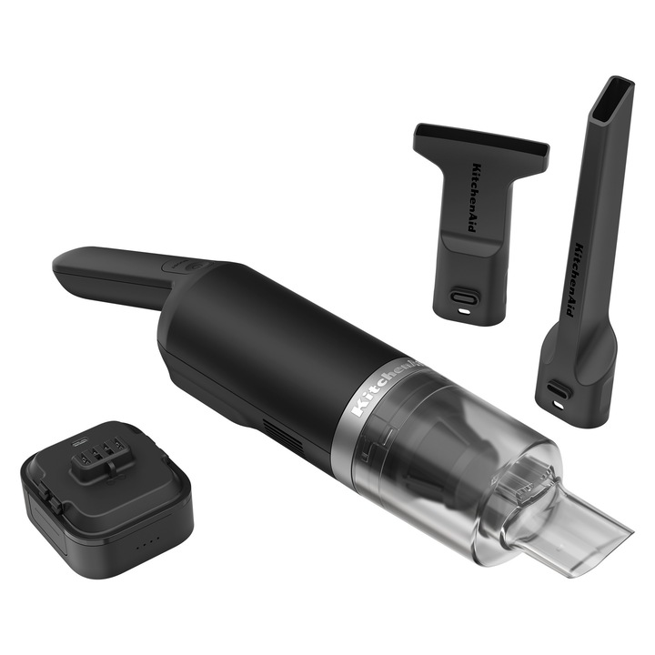 Aspirator de bucatarie fara fir KitchenAid Go 5KKVR121BM, cu baterie, Negru mat
