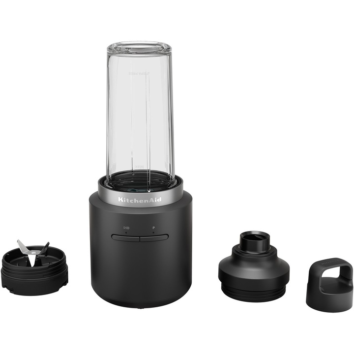 Акумулаторен блендер KitchenAid Go 5KSBR256BM, С батерия, 0.47 л, Черен мат