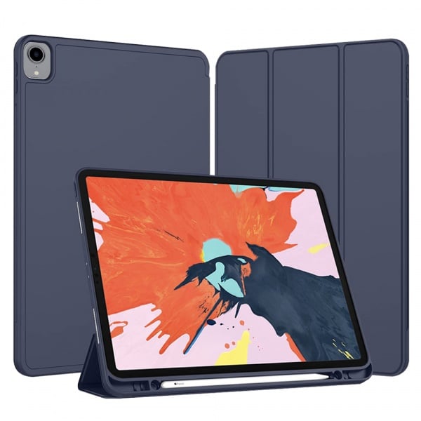 Husa pentru iPad Pro 12.9 (2018/2020/2021/2022) - Techsuit Flex Trifold - Dark Blue