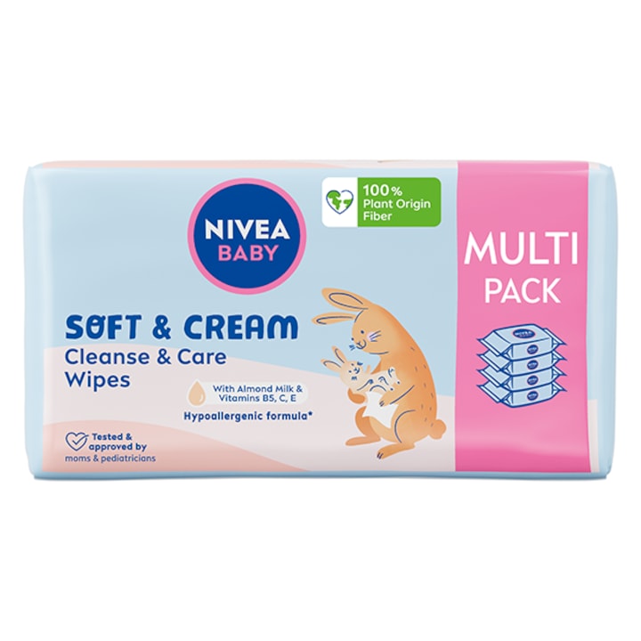 Servetele umede NIVEA Baby Soft, multipack, 4x57 buc
