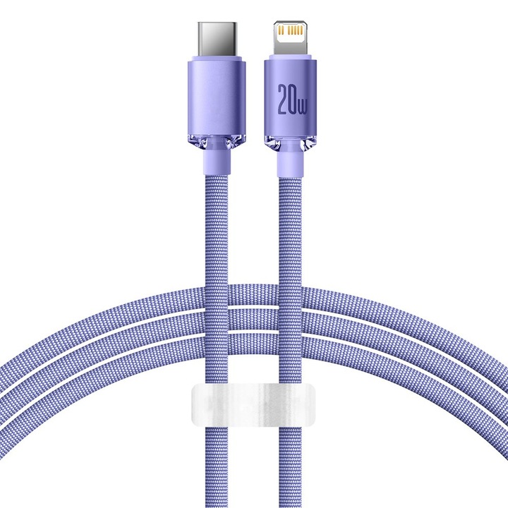 Cablu Data Power Type-C la Lightning, 20W, GEAR Turbo, 2m, M46, Alumix, Plum Violet