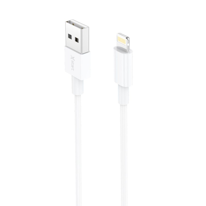Adat- és töltőkábel X-Start Daden SJX317L, ultra ellenálló, USB-Lightning, 20 W, gyorstöltés, 3,0 A, 1 méter, fehér