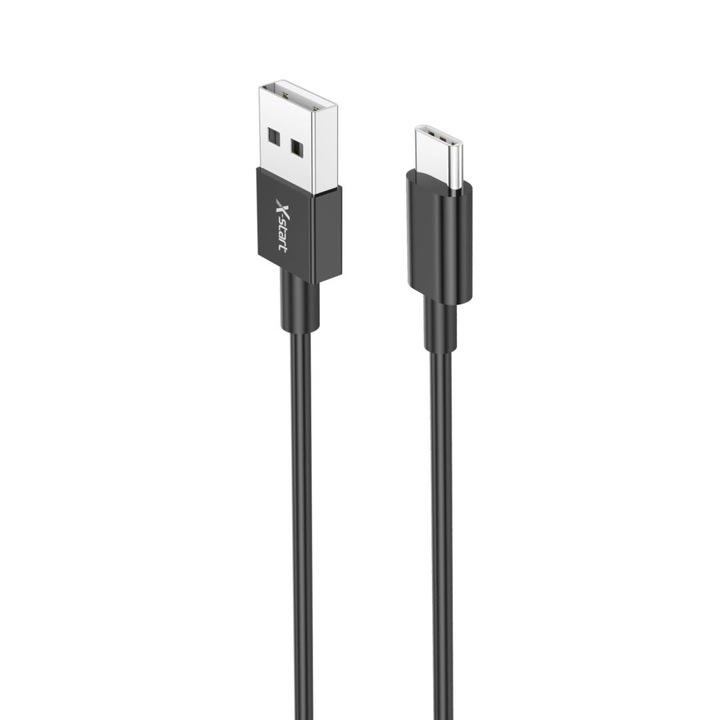 Adat- és töltőkábel X-Start Daden SJX316C, ultra ellenálló, USB-USB-C, 20 W, C típusú, gyorstöltés, 3,0 A, 1 méter, fekete