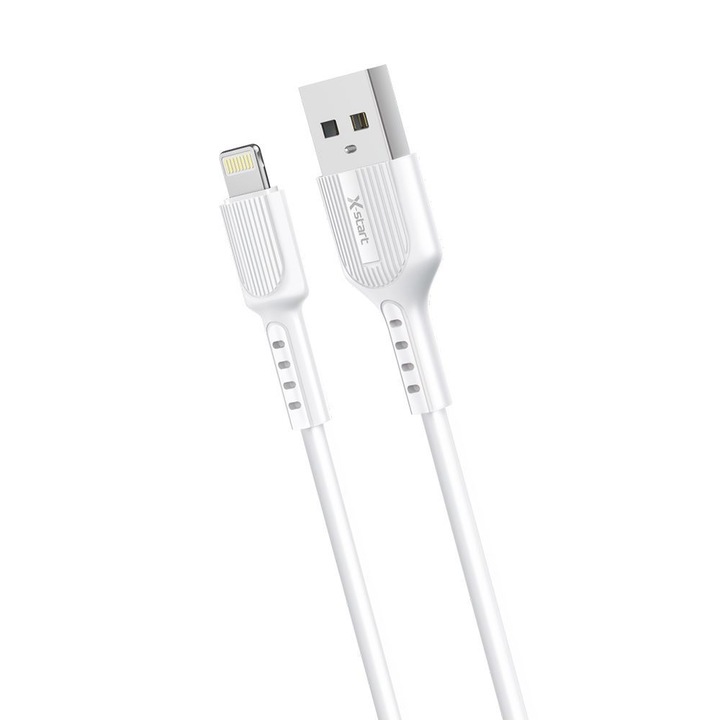 Adat- és töltőkábel X-Start Daden SJX204L, ultra ellenálló, USB-Lightning, 20 W, gyorstöltés, 3,0 A, 1 méter, fehér