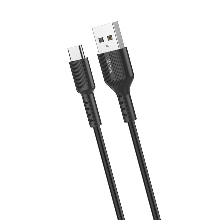 Adat- és töltőkábel X-Start Daden SJX204C, ultra ellenálló, USB-USB-C, 20 W, C típusú, gyorstöltés, 3,0 A, 1 méter, fekete