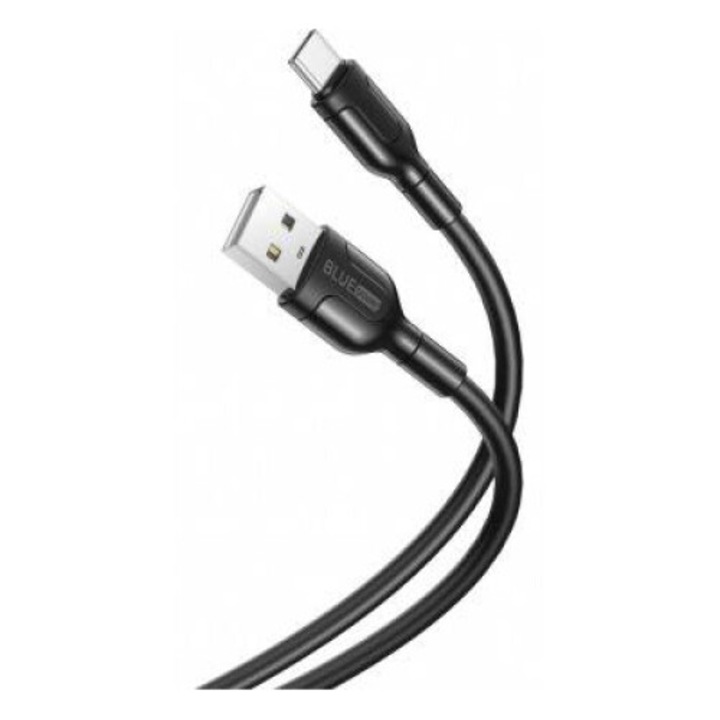Cablu Date/Incarcare BLUE Power USB-A USB-C 18W 1m Negru