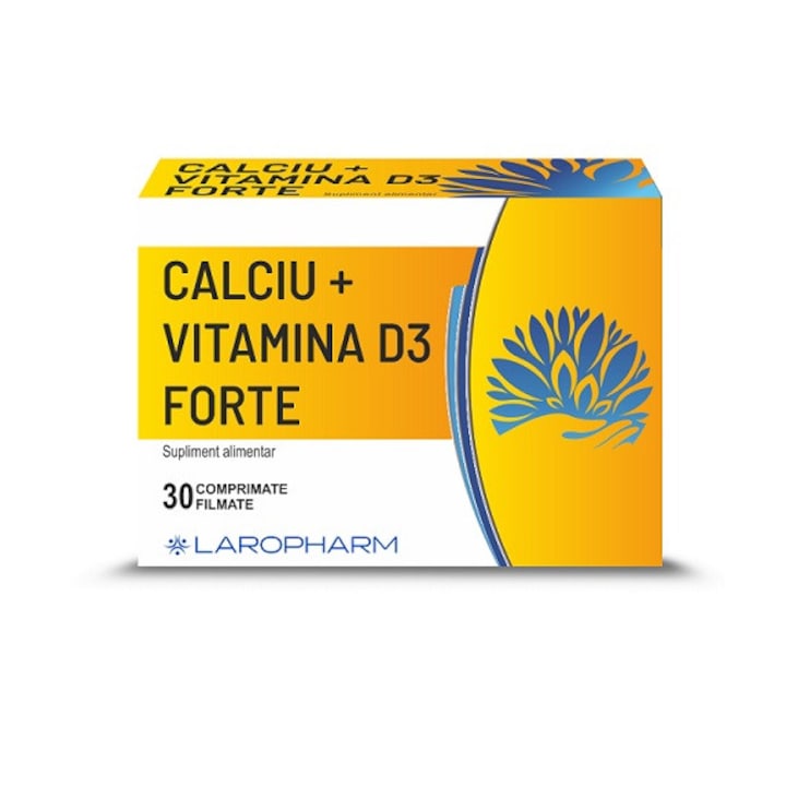 Supliment alimentar Calciu + Vitamina D3 Forte, 30 comprimate, Laropharm