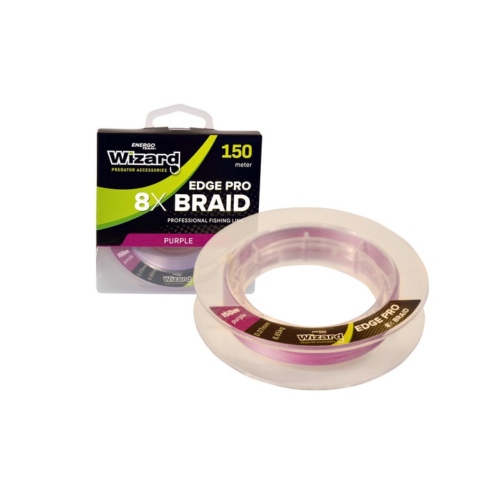 Fir Textil Wizard Edge Pro 8X Braid Violet, Diametru 0.08 mm, Rezistenta 7.45 kg, Lungime 150 m
