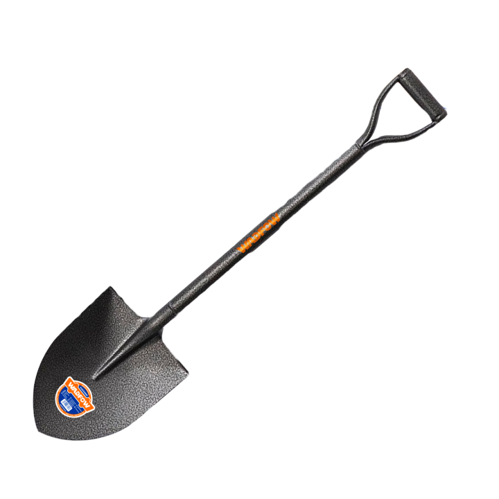 Лопата Wadfow, дължина 100 см, с дръжка, размери на главата 29,5x22,5 см, въглеродна стомана, черна