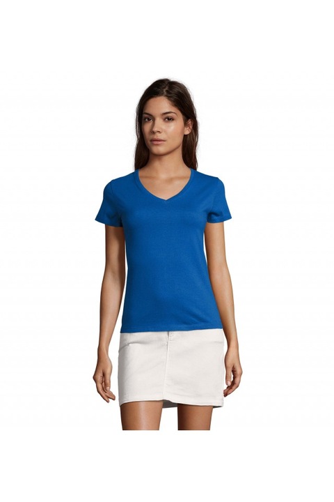Дамска тениска Sol's Imperial Lsl с V-образно деколте - SO02941, Кралско Синьо