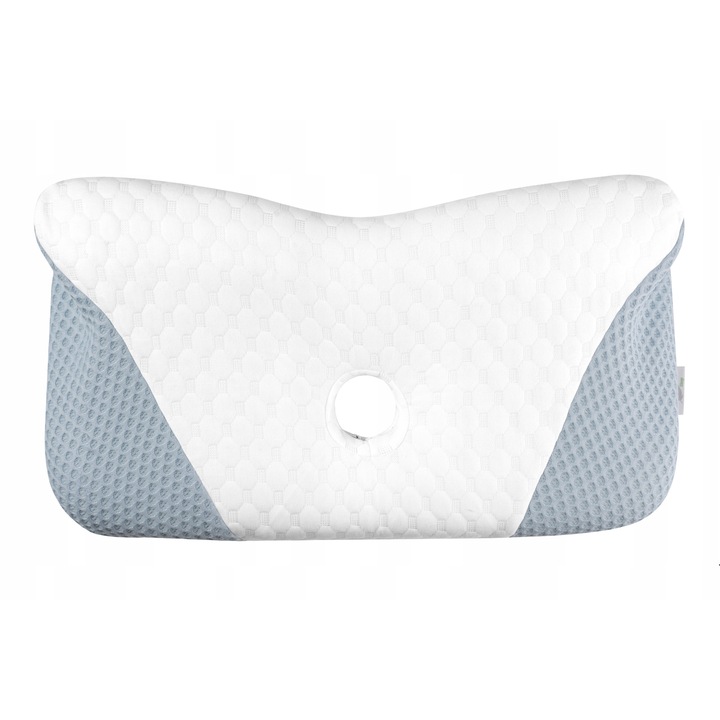 Perna ortopedica mare pentru dormit lateral cu memorie a formei, alba, 60x32x10cm Medi Sleep