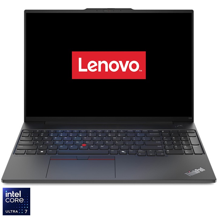 Laptop Lenovo ThinkPad E16 Gen 2 cu procesor Intel® Core™ Ultra 7 155H pana la 4.8GHz, 16" WUXGA, IPS, 16GB DDR5, 1TB SSD, Intel® Graphics, No OS, Black, 3y Courier or Carry-in