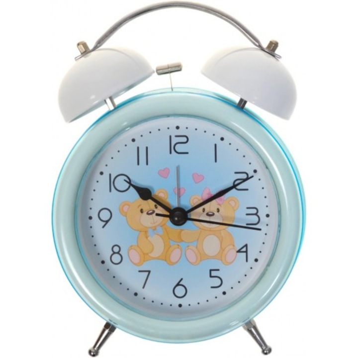 Asztali óra pvc/üveg/fém 16x12x6 cm tarka, M1